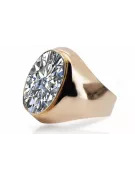 Kubický zirkón. Originálny produkt Vintage 14k s ružovým zlatým krúžkom vintage unikátny VRC077